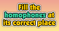 Fill the Homophones at its correct place - Homonyms and Homophones - Second Grade